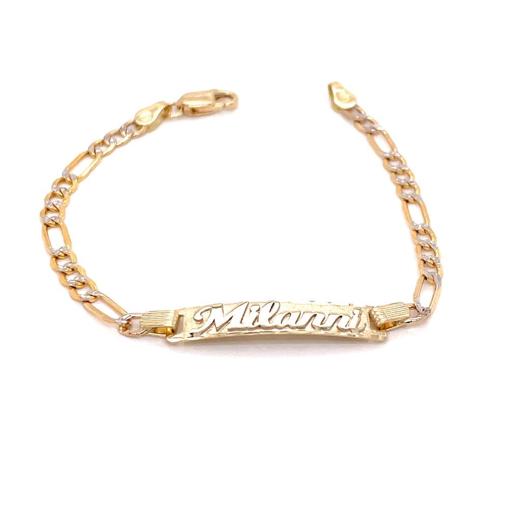 14KT Gold 4mm Children Chino Link Bracelet with FREE name – JDG Jewelers